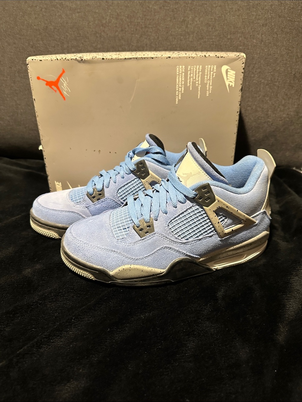 Jordan Kids Suede Sneakers - Light Blue and Gray